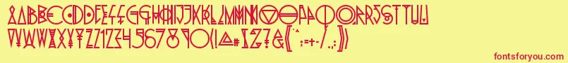 PrideOfTheYoung Font – Red Fonts on Yellow Background