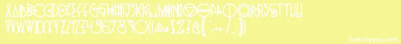 PrideOfTheYoung Font – White Fonts on Yellow Background