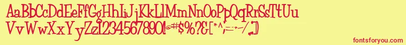 Fairchild85Bold Font – Red Fonts on Yellow Background