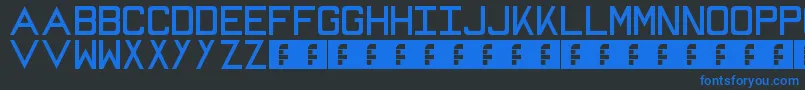 Mike-Schriftart – Blaue Schriften auf schwarzem Hintergrund