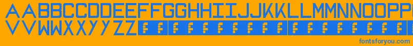 Mike Font – Blue Fonts on Orange Background