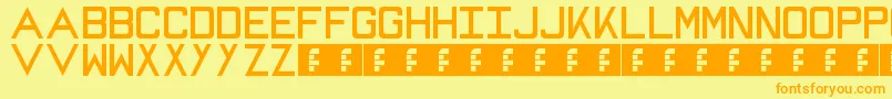 Fonte Mike – fontes laranjas em um fundo amarelo