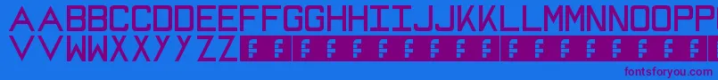 Mike-Schriftart – Violette Schriften auf blauem Hintergrund