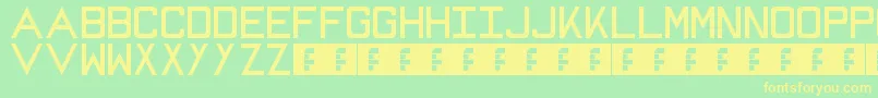 Weitere Informationen zur Mike-Schriftart Mike-Schriftart – Gelbe Schriften auf grünem Hintergrund