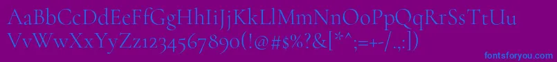 CormorantLight Font – Blue Fonts on Purple Background