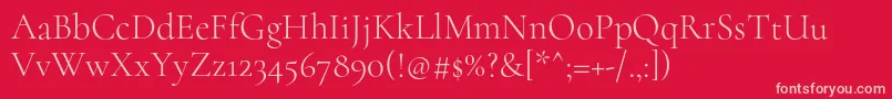 CormorantLight Font – Pink Fonts on Red Background