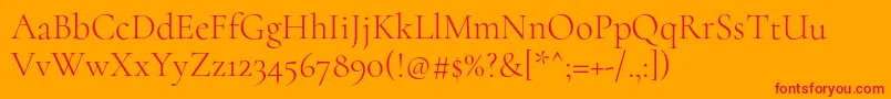 CormorantLight Font – Red Fonts on Orange Background