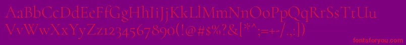 CormorantLight Font – Red Fonts on Purple Background