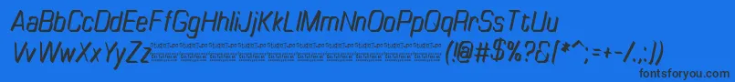 TinyplateItalicDemo Font – Black Fonts on Blue Background