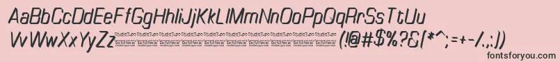 TinyplateItalicDemo Font – Black Fonts on Pink Background