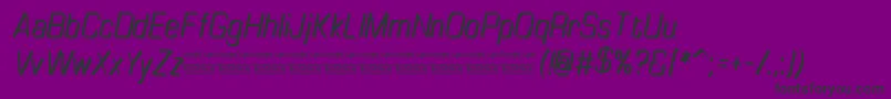フォントTinyplateItalicDemo – 紫の背景に黒い文字