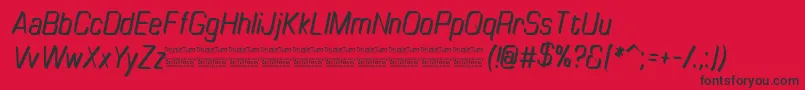 TinyplateItalicDemo Font – Black Fonts on Red Background