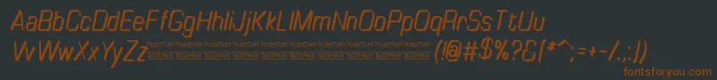 TinyplateItalicDemo-fontti – ruskeat fontit mustalla taustalla