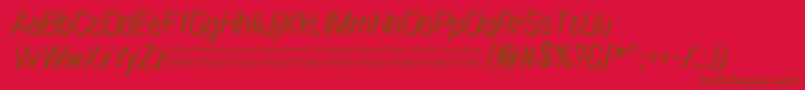 TinyplateItalicDemo Font – Brown Fonts on Red Background