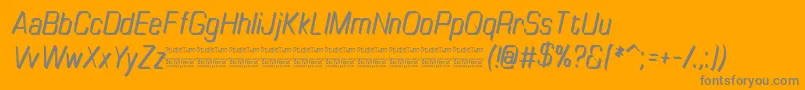 TinyplateItalicDemo Font – Gray Fonts on Orange Background