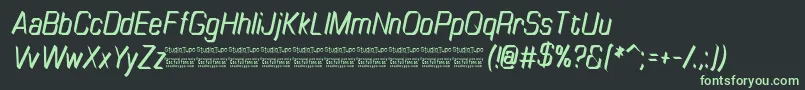 TinyplateItalicDemo Font – Green Fonts on Black Background