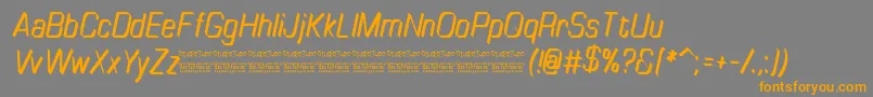 TinyplateItalicDemo-Schriftart – Orangefarbene Schriften auf grauem Hintergrund