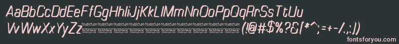 TinyplateItalicDemo Font – Pink Fonts on Black Background