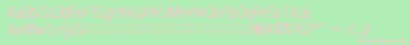 TinyplateItalicDemo-Schriftart – Rosa Schriften auf grünem Hintergrund
