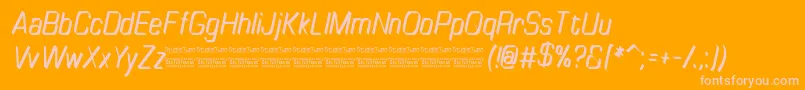 TinyplateItalicDemo Font – Pink Fonts on Orange Background