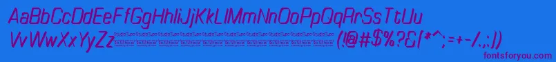 TinyplateItalicDemo-fontti – violetit fontit sinisellä taustalla