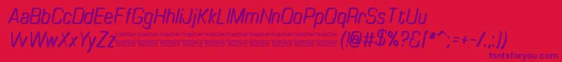 Шрифт TinyplateItalicDemo – фиолетовые шрифты на красном фоне