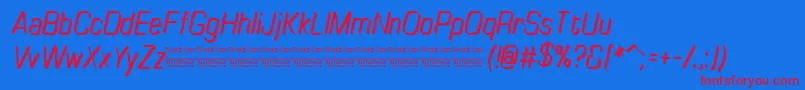 TinyplateItalicDemo Font – Red Fonts on Blue Background