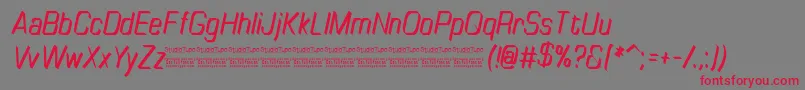 TinyplateItalicDemo Font – Red Fonts on Gray Background