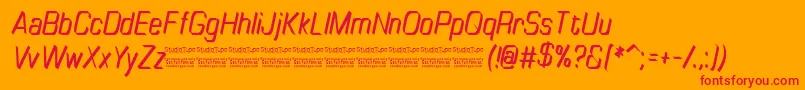 fuente TinyplateItalicDemo – Fuentes Rojas Sobre Fondo Naranja