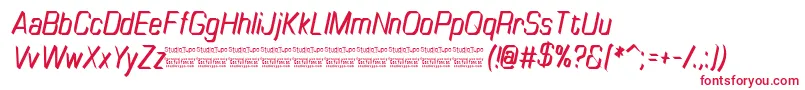 TinyplateItalicDemo Font – Red Fonts on White Background