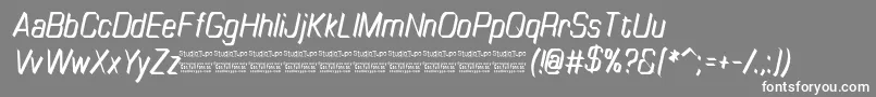 TinyplateItalicDemo Font – White Fonts on Gray Background