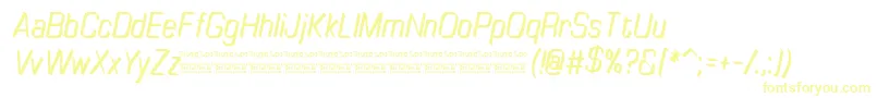 TinyplateItalicDemo Font – Yellow Fonts on White Background
