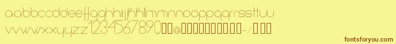 Infinita-fontti – ruskeat fontit keltaisella taustalla