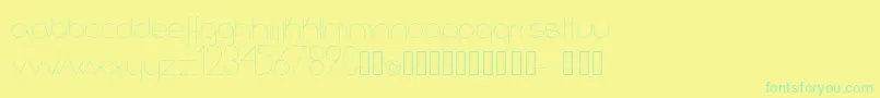 フォントInfinita – 黄色い背景に緑の文字