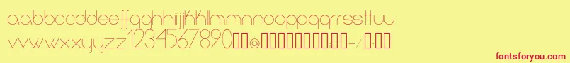 フォントInfinita – 赤い文字の黄色い背景