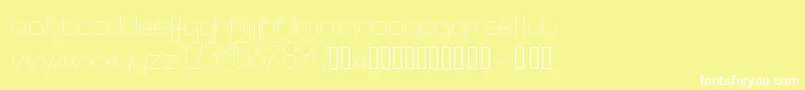 Infinita-fontti – valkoiset fontit keltaisella taustalla