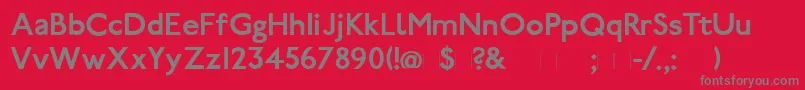 PaddingtonBold-fontti – harmaat kirjasimet punaisella taustalla