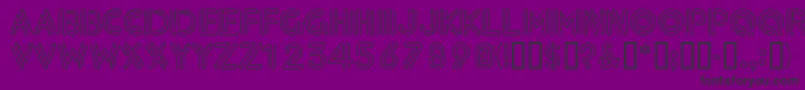 Neondisplaycapsssk-Schriftart – Schwarze Schriften auf violettem Hintergrund