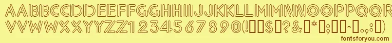 Neondisplaycapsssk Font – Brown Fonts on Yellow Background