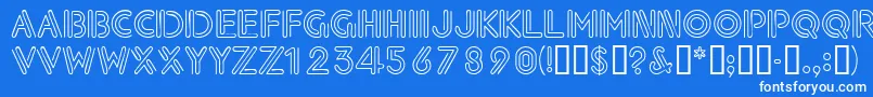 Neondisplaycapsssk Font – White Fonts on Blue Background