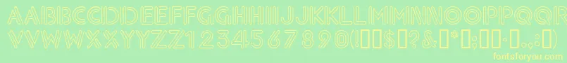 Neondisplaycapsssk Font – Yellow Fonts on Green Background