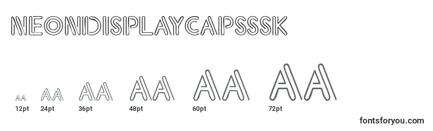 Размеры шрифта Neondisplaycapsssk