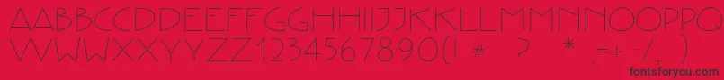 フォントCreativetypeRegular – 赤い背景に黒い文字