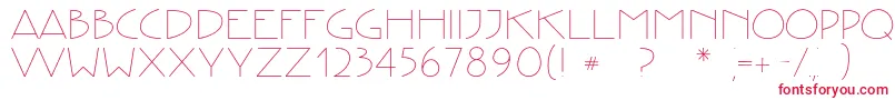 フォントCreativetypeRegular – 白い背景に赤い文字