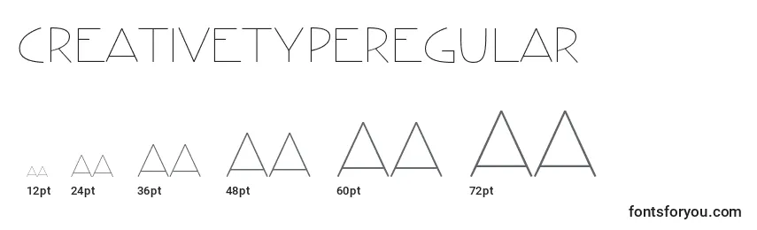 CreativetypeRegular Font Sizes