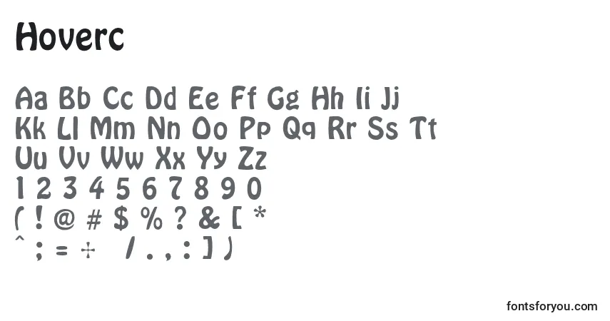 Schriftart Hoverc – Alphabet, Zahlen, spezielle Symbole