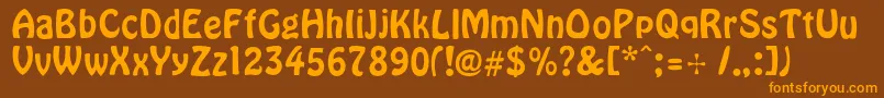 Hoverc-Schriftart – Orangefarbene Schriften auf braunem Hintergrund