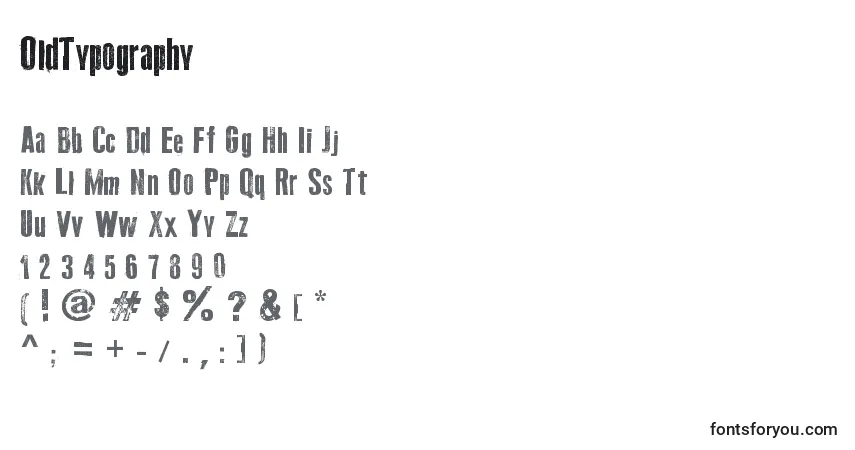 OldTypography-fontti – aakkoset, numerot, erikoismerkit
