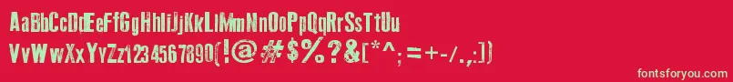 フォントOldTypography – 赤い背景に緑の文字