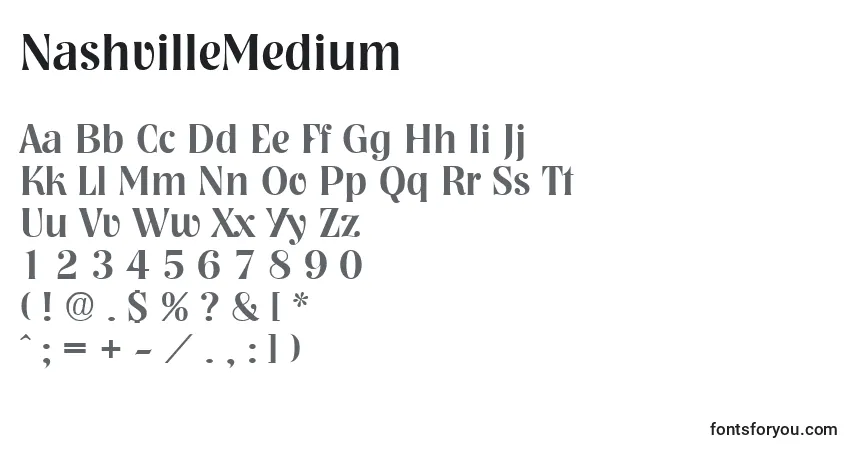 NashvilleMediumフォント–アルファベット、数字、特殊文字